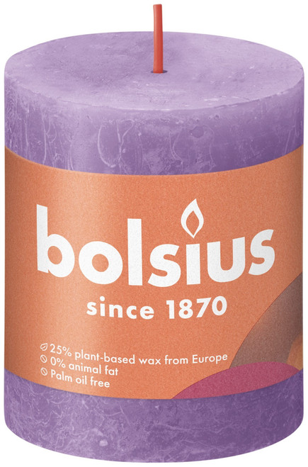 Vibrant Violet Bolsius Rustic Shine Pillar Candle (80 x 68mm) Vibrant Violet Bolsius Rustic Shine Pillar Candle (80 x 68mm)
