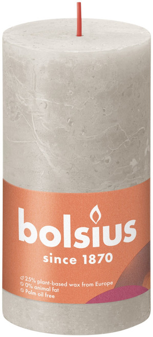 Sandy Grey Bolsius Rustic Shine Pillar Candle (130 x 68mm) Sandy Grey Bolsius Rustic Shine Pillar Candle (130 x 68mm)