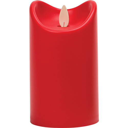 Red Flickering LED Resin Pillar Candle (12.5cm) Red Flickering LED Resin Pillar Candle (12.5cm)