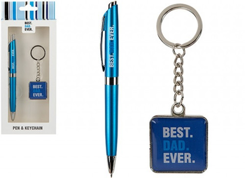 Blue Best Dad Ever Pen and Keyring Set Blue Best Dad Ever Pen and Keyring Set