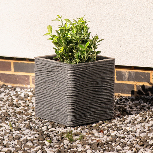 Pewter Square Amalfi Planter (30cm)