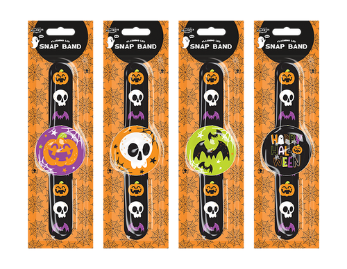 Halloween Flashing LED Snap Band (Assorted Designs) Halloween Flashing LED Snap Band (Assorted Designs)