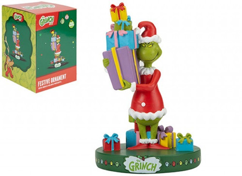 Grinch Holding Presents Ornament