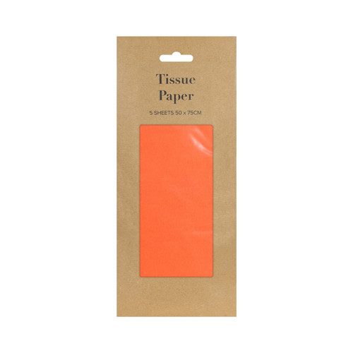 Orange Tissue Paper Retail Pack 5 Sheets