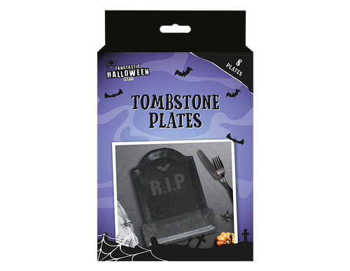 Halloween Embossed Tombstone Shaped Paper Plates (8 Pack) Halloween Embossed Tombstone Shaped Paper Plates (8 Pack)