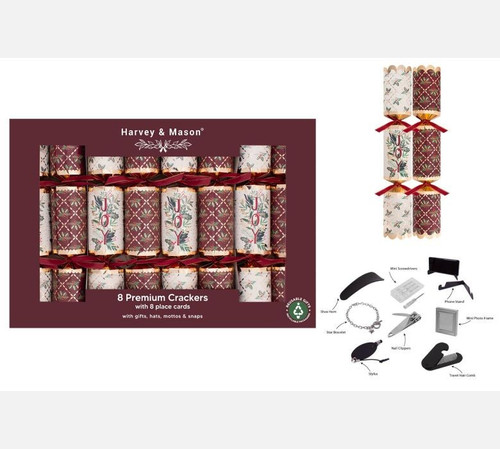 8 Premium Burgundy Joy Crackers (12.5inch)