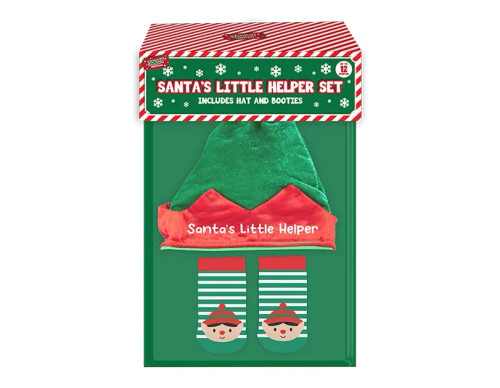 Santas Little Helper Hat & Sock Set