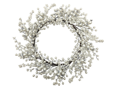 Pearlized White Berry Wreath (55cm)