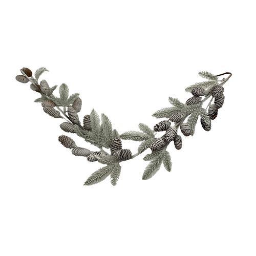 Frosted Pine Cone & Foliage Garland (150cm)