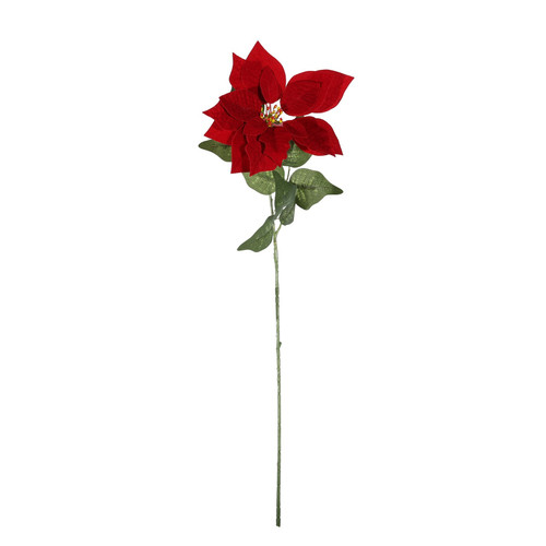 Red Velvet Poinsettia Stem (70cm)