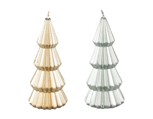 Metallic Christmas Tree Candle (Assorted)