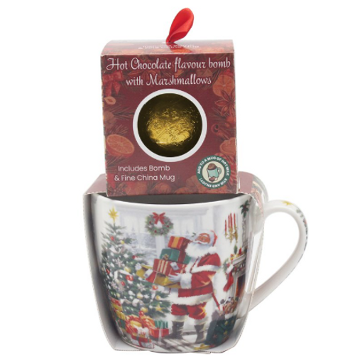 Red Santa Mug & Chocolate Bomb
