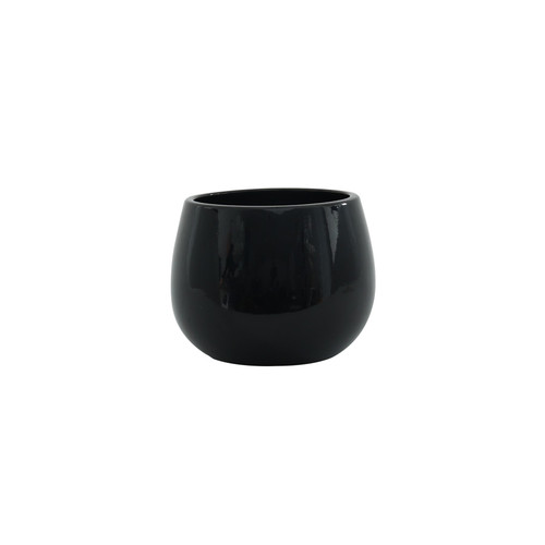 Glossy Black Hortus London Pot (12x11cm)