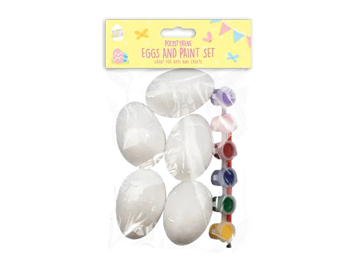 Polystyrene Eggs & Paint Set