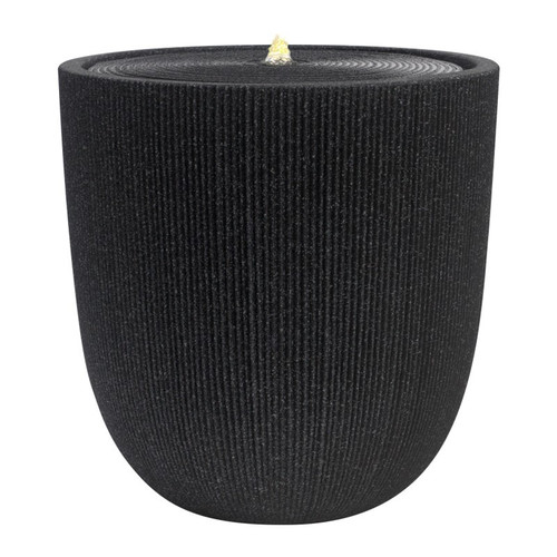 Black Ribbed Stone Look Water Fountain (31.5cm)