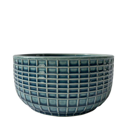 Hortus Blue/Grey Braga Pot (10cm H x 20.5cm Dia)