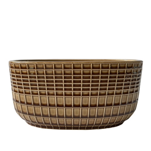 Hortus Brown Braga Pot (13cm H x 27cm L x 13cm W)
