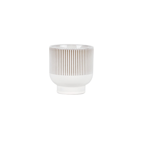 Hortus Cream Toulon Stoneware Pot (12.5cm H x 12cm Dia)
