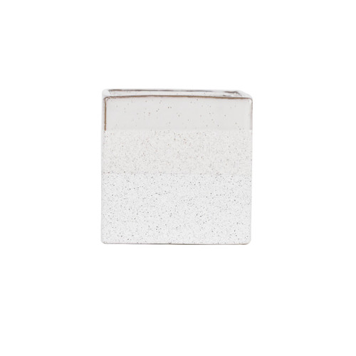 Hortus White Bordeaux Stoneware Cube (16cm H x 16.5cm W)