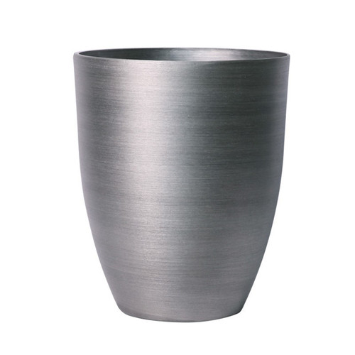 Brushed Steel Metallic Look Plastic Planter (42.5cm)