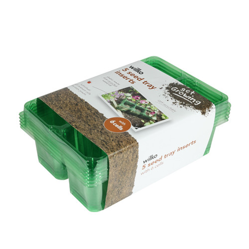 6 Cell Green Insert Seed Tray (x5)