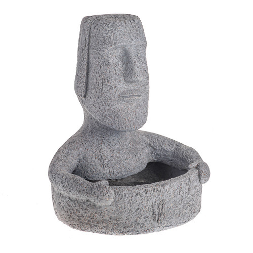 Easter Island Light Grey Planter with Bowl