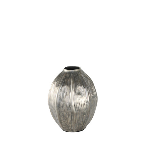 Antique Silver Eros Seed Metal Vase (19cm H)