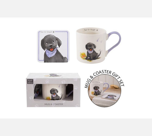 Labrador Dog Mug & Coaster Gift Set