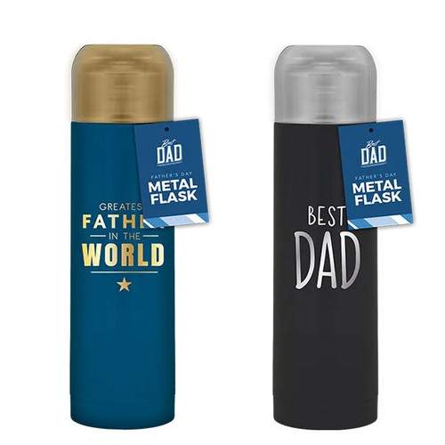 Fathers Day Foil Metal Flask 500ml (Assorted)