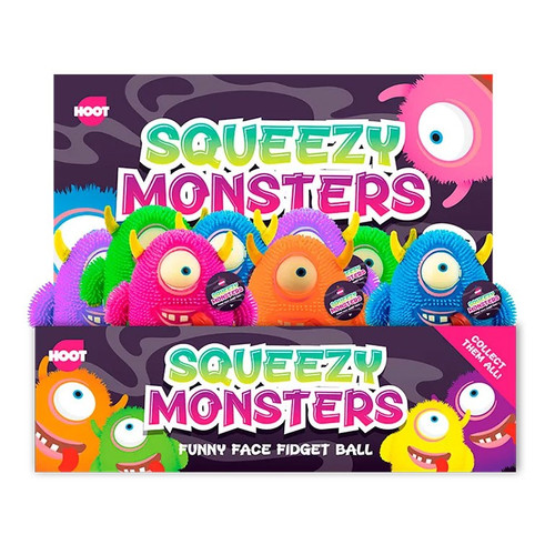 Squeezy Monster Funny Face Fidget Ball (Assorted)