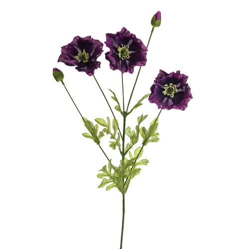 Purple Olivia Poppy Spray (75cm)