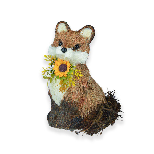 Fox with Sunflower Figure (17cm)