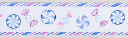 Lilac & Pink Candy Swirls & Chevron Ribbon (63mm x 9.1m)
