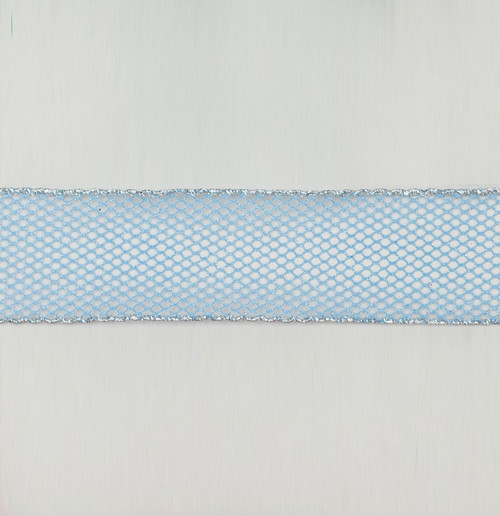 Light Blue Lattice Pattern Ribbon (63mm x 4.6m)