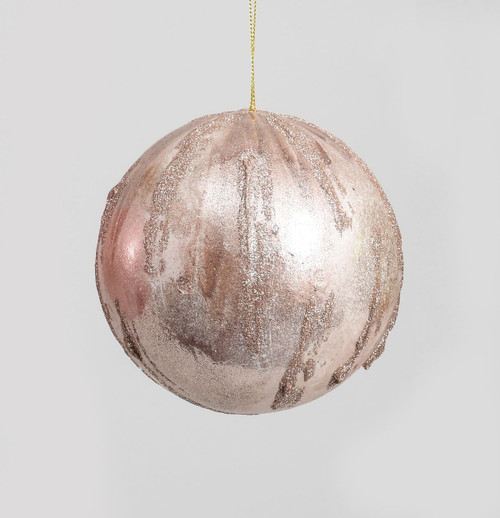 Rose Pink Textured Pattern Christmas Bauble (13cm)