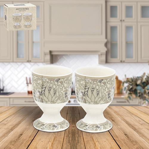 Neutral Artichoke Egg Cups (Set of 2)