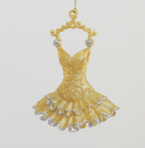 Gold Glitter Festive Ballet Tutu Dress Hanging Decoration