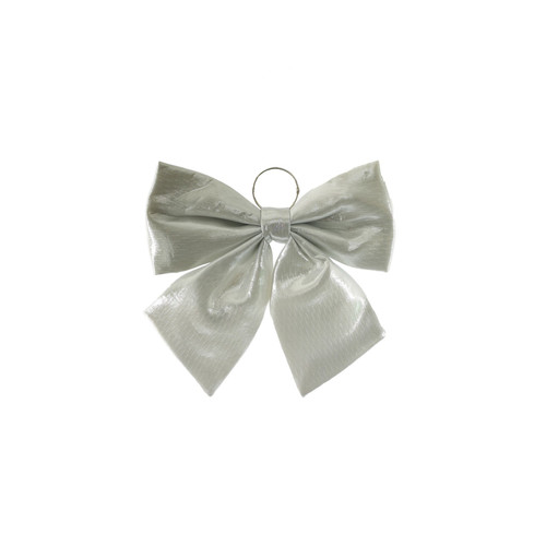 Silver Satin Bow (34cm)
