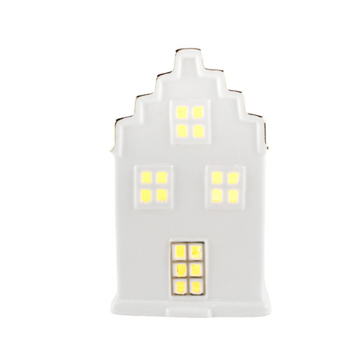 White Ceramic House Ornament (11cm)