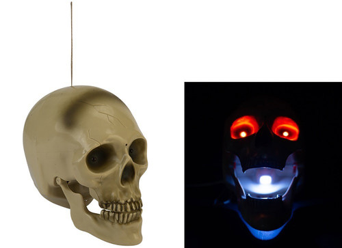 Animated Talking Skull with Light-Up Eyes