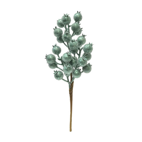 Pale Green Berry Spray (34cm)