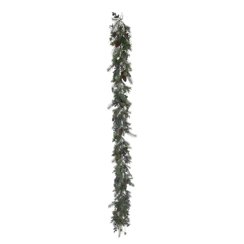 Green Pine Cone & Berry Winter Garland (182cm)