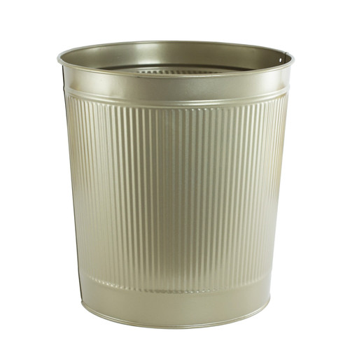 Gold Ribbed Metal Planter Pot (21cm)