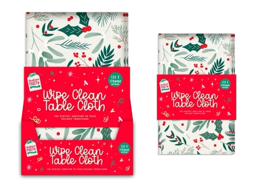 Festive Printed Wipe Clean Tablecloth (178cm)