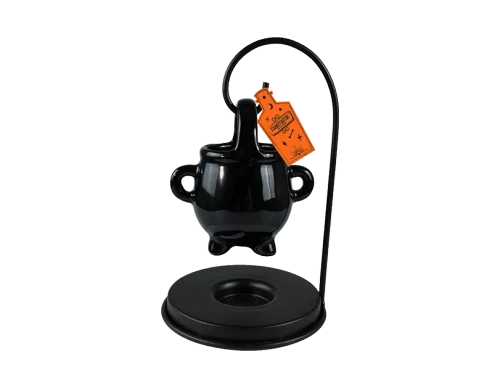 Black Halloween Cauldron Oil Burner (19cm)