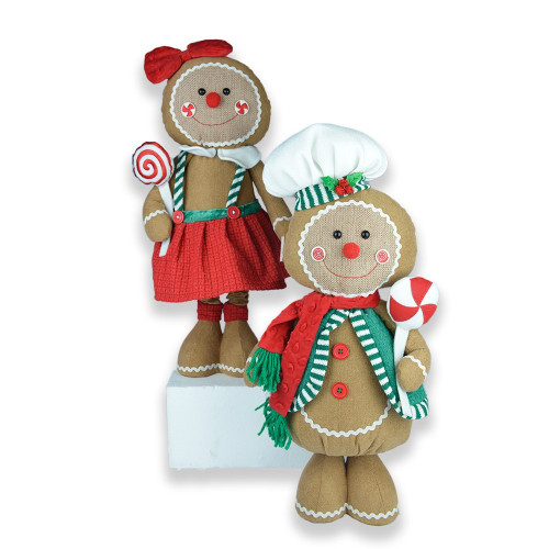Jolly Gingerbread Character with Telescopic Legs (45cm) (Assorted)