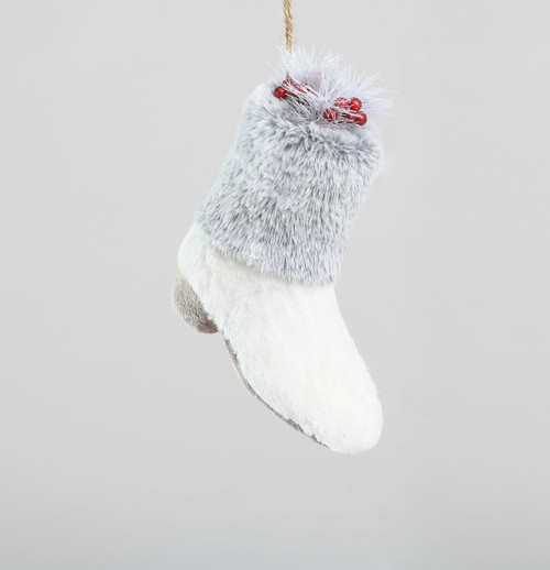 White Fabric Boot Hanging Decoration (32cm)