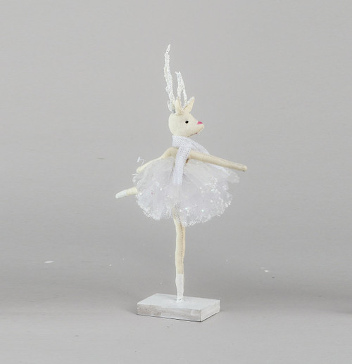 White Fabric Christmas Moose Ballerina (32cm)