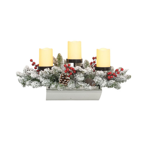 Flocked Berry & Cone Centerpiece (72cm)