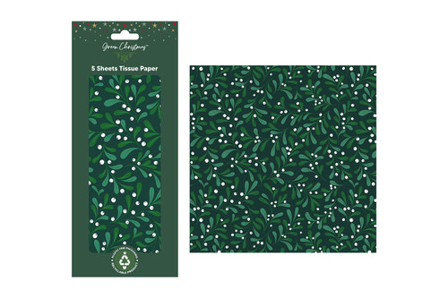 Green Mistletoe Tissue Paper (5 Sheets) - Discontinued